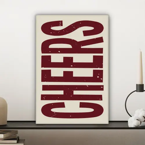 Red - Cheers - Decoratie - Beige canvas 2cm klein -sfeer6