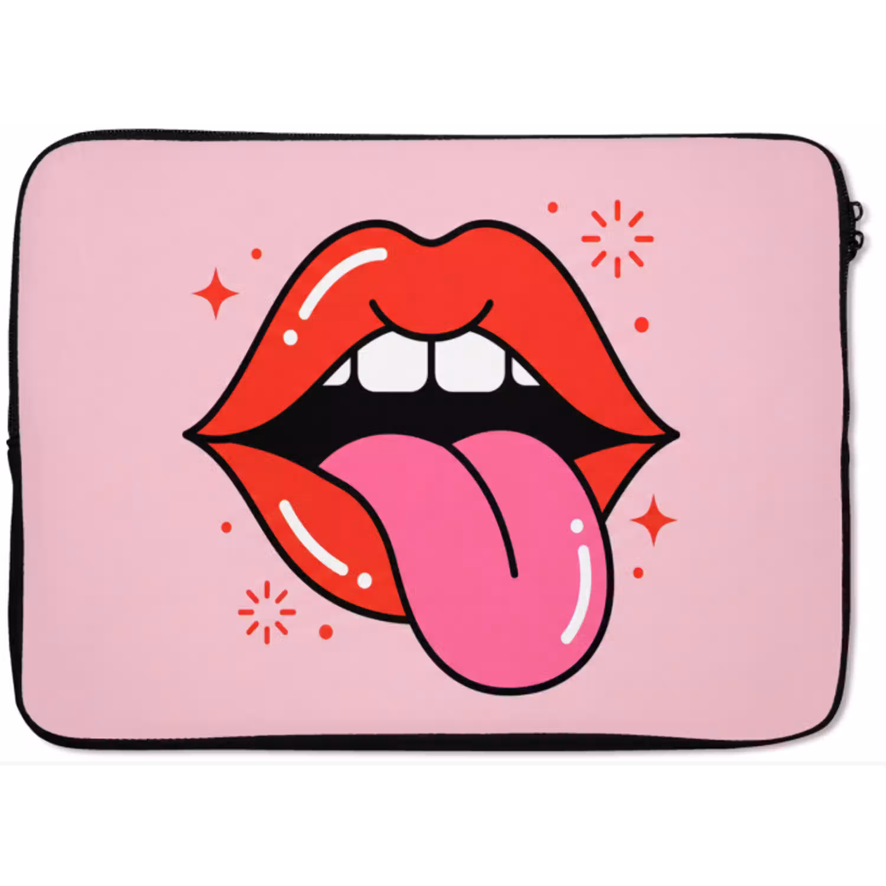Lippen - Tong - Pop-art - Kleurrijk - Roze laptophoes neopreen klein -zkaufland3dotto