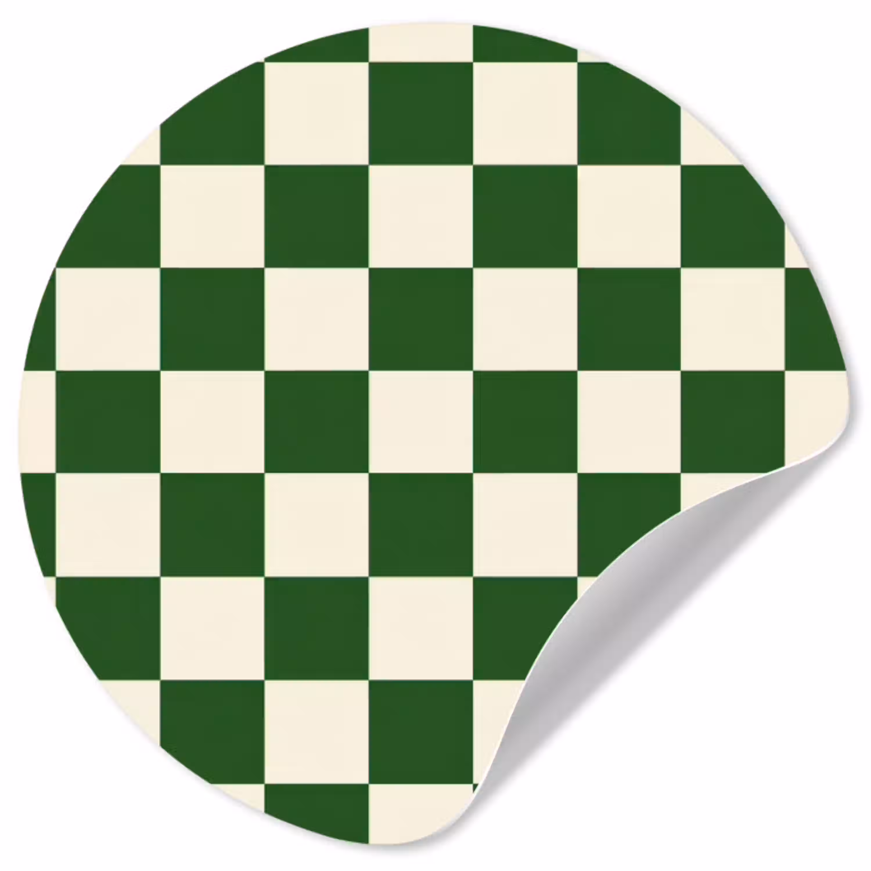 Schaakbord - Patroon - Groen Wandcirkel behangsticker klein 186 -3d