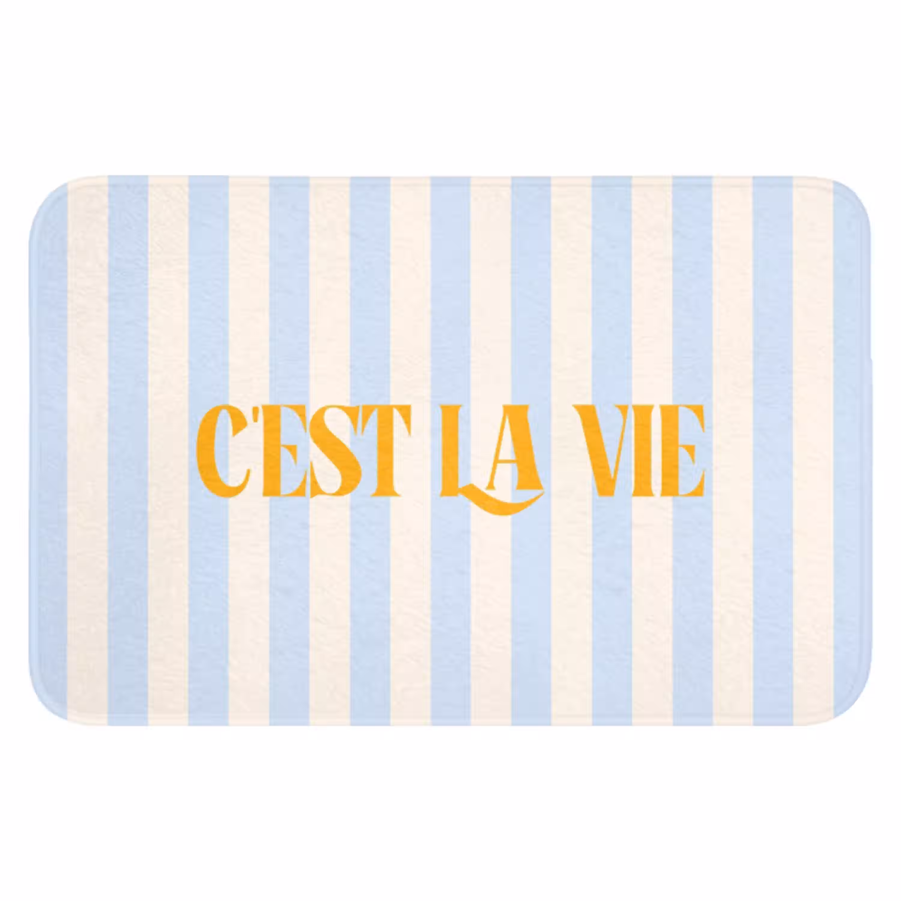 Alt: Oranje - Blauw - Strepen - C'est la vie WCmat klein -3d