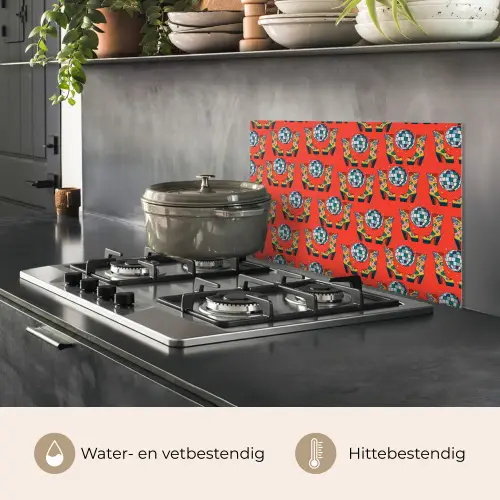 Rood - Disco - Patroon keuken achterwand spatscherm klein 900 -usp_NL