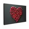 Kersen - Hart - Rood - Zwart canvas 2cm klein -z3d