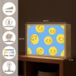 Smileys - Geel - Blauw Light Box met batterij (Wandlamp) middel -USP_websiteoverzichtDE