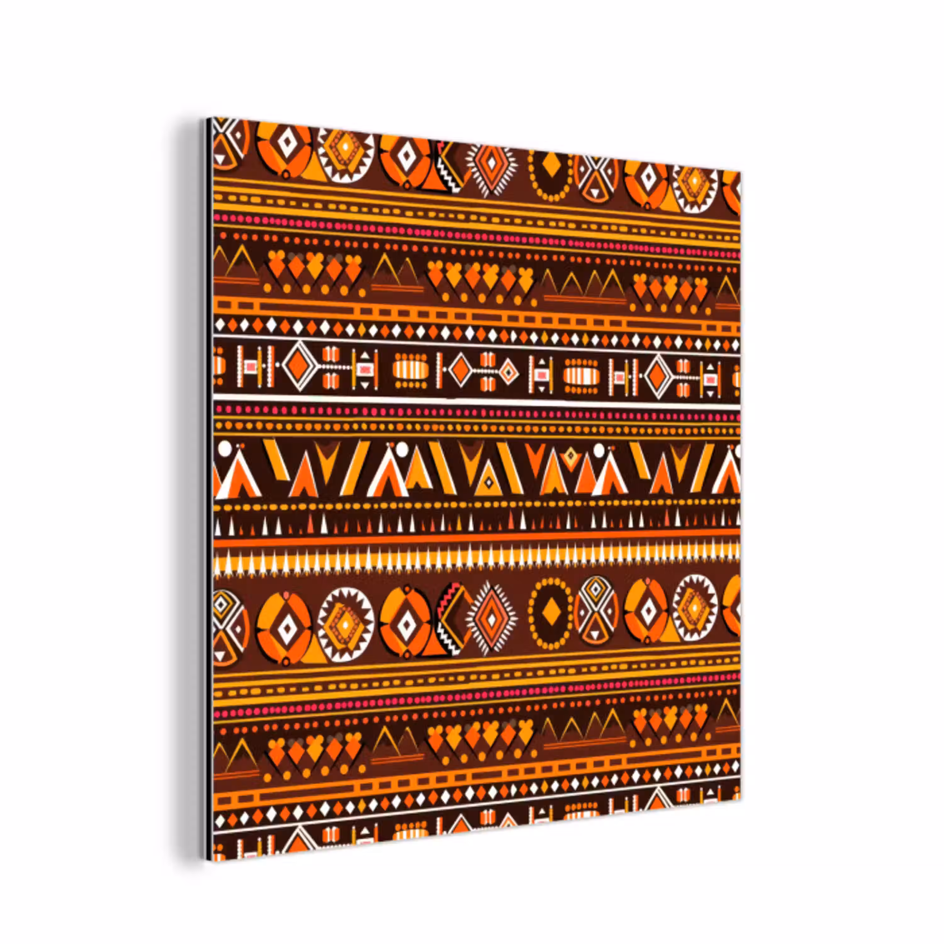 Oranje - Etnisch - Tribaal - Geometrisch - Patroon aluminium wit klein 46 -3d