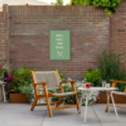 Grill - Groen - Zomer - Quote Tuinposter op houten frame 2 cm dik klein -sfeer3