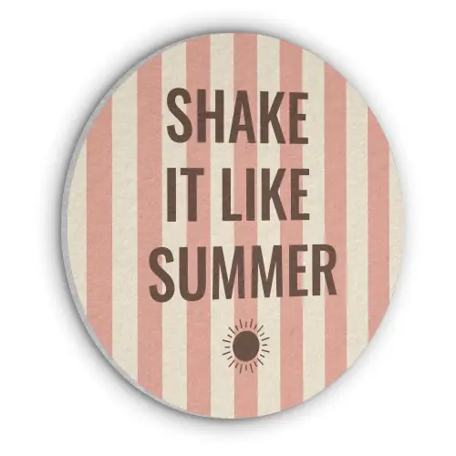 Zomer - Quote - Strepen Akoestische PET Vilt - Rond klein -3d