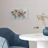 Wereldkaart - Rozen - Roze poster papier klein -sfeer3