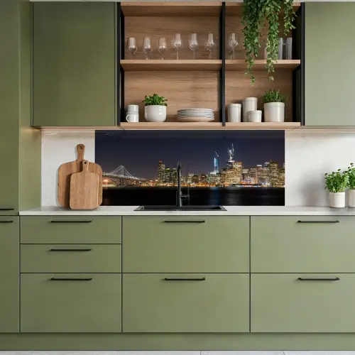 Verlichting - Hemel - Wolkenkrabbers - Skyline keuken achterwand 2 middel -sfeer3