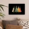 Kerstbomen - Kleurrijk - Lichtjes - Ster canvas 2cm klein -sfeer1