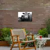 Koeien - Zwart - Wit Tuinposter op houten frame 2 cm dik klein -sfeer3