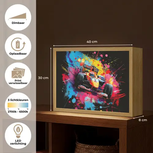 Graffiti - Sport - Auto - Formule 1 - Autosport Light Box met batterij (Wandlamp) middel -USP_websiteoverzichtNL