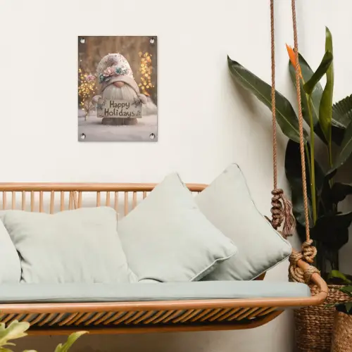 Kerst - Gnome - Bord - Kleurrijk tuinposter los doek klein -sfeer7
