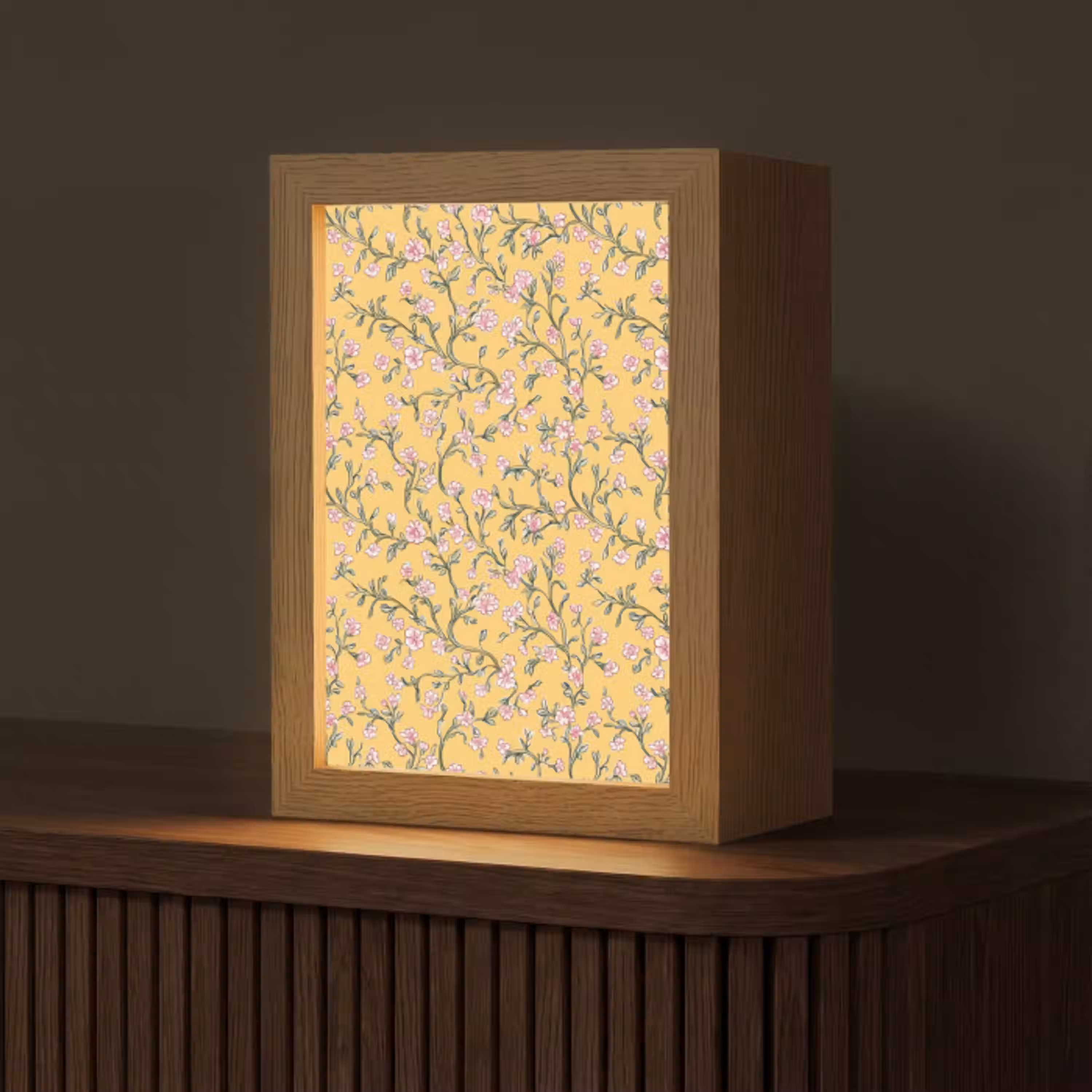 Bloemen - Motief - Geel Light Box met kabel (Tafellamp) klein 925 -z3d_website