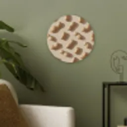 Pinda's - Patroon - Beige Akoestische PET Vilt - Rond klein -sfeer2