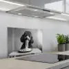 Poedel - Hond - Zwart - Wit - Schattig - Pasta keuken achterwand spatscherm klein -3d_schuin