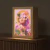 Vrouw - Abstract - Cirkel - Bloemen Light Box met kabel (Tafellamp) klein -z3d_website