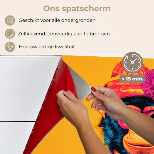 Aap - Kimono - Bloemen - Hoofdtooi keuken achterwand spatscherm klein -spatscherm_NL