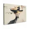 Vrouw - Hoed - Verf Tuinposter op houten frame 2 cm dik klein -3d