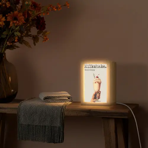 Milkshake - Kers - Rietje Light Box met kabel (Tafellamp) klein -sfeer4