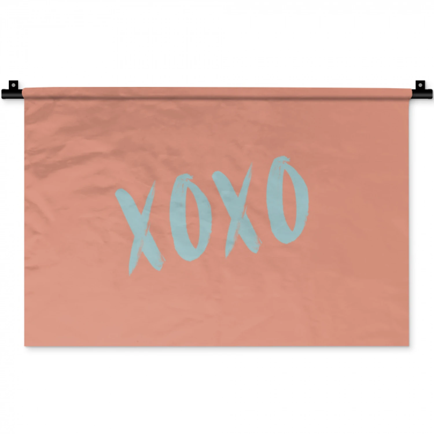 XOXO - Blauw - Perzikkleur Wandkleed katoen klein -zz3d