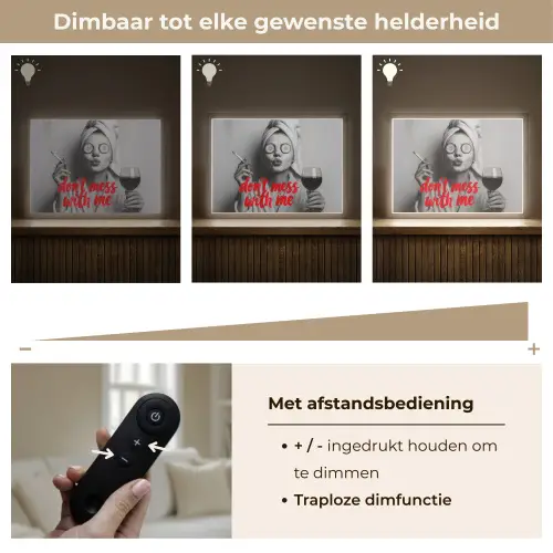 Don't mess with me - Wijn - Vrouw - Sigaret Light Box met batterij (Wandlamp) middel -USP_dimbaarNL