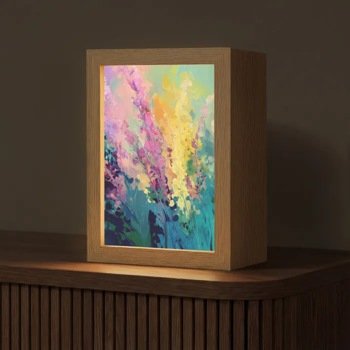 Dromerige - Langgerekte bloemen Light Box met kabel (Tafellamp) klein -z3d_website
