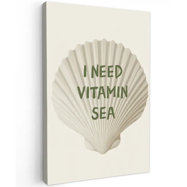 Schelp - Quote - Groen Tuinposter op houten frame 2 cm dik klein -3d