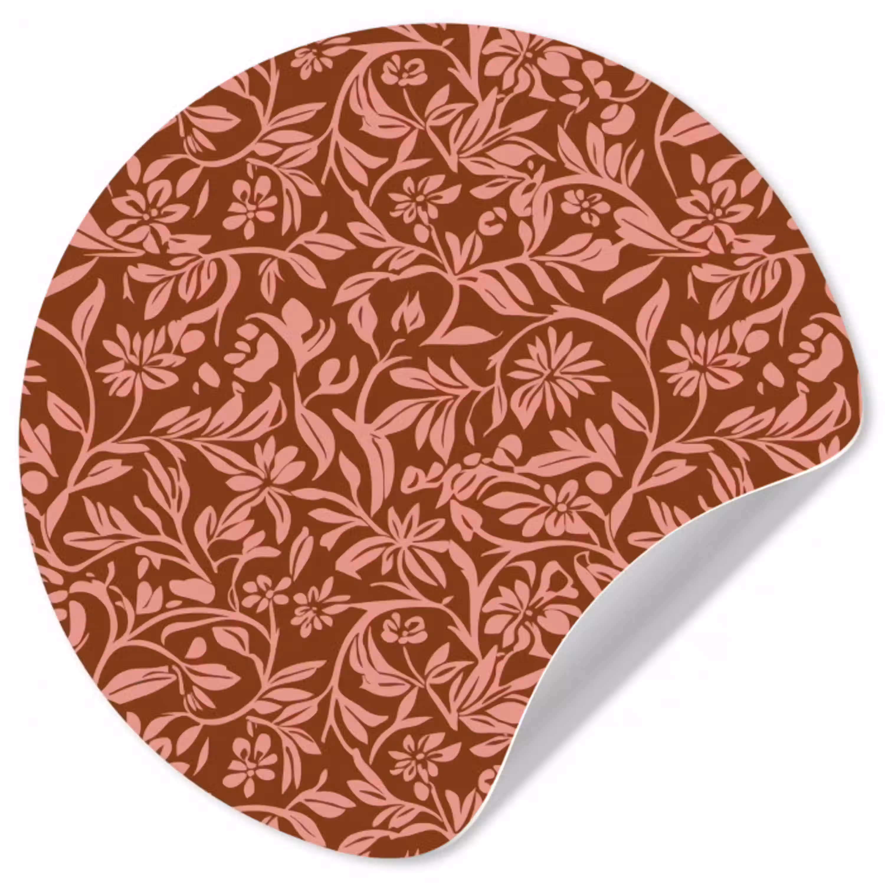 Bloemen - Print - Roze Wandcirkel behangsticker klein 186 -3d