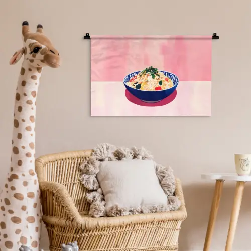 Rijst - Illustratie - Kom - Groente Wandkleed katoen klein -wsfeer5_kind