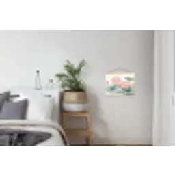 Aquarel - Lotusbloemen - Kleurrijk textielposter latten blank klein -woonkamer