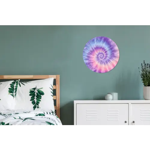 Pasteltinten - Paars - Spiraal - Marmer Wandcirkel aluminium klein -slaapkamer