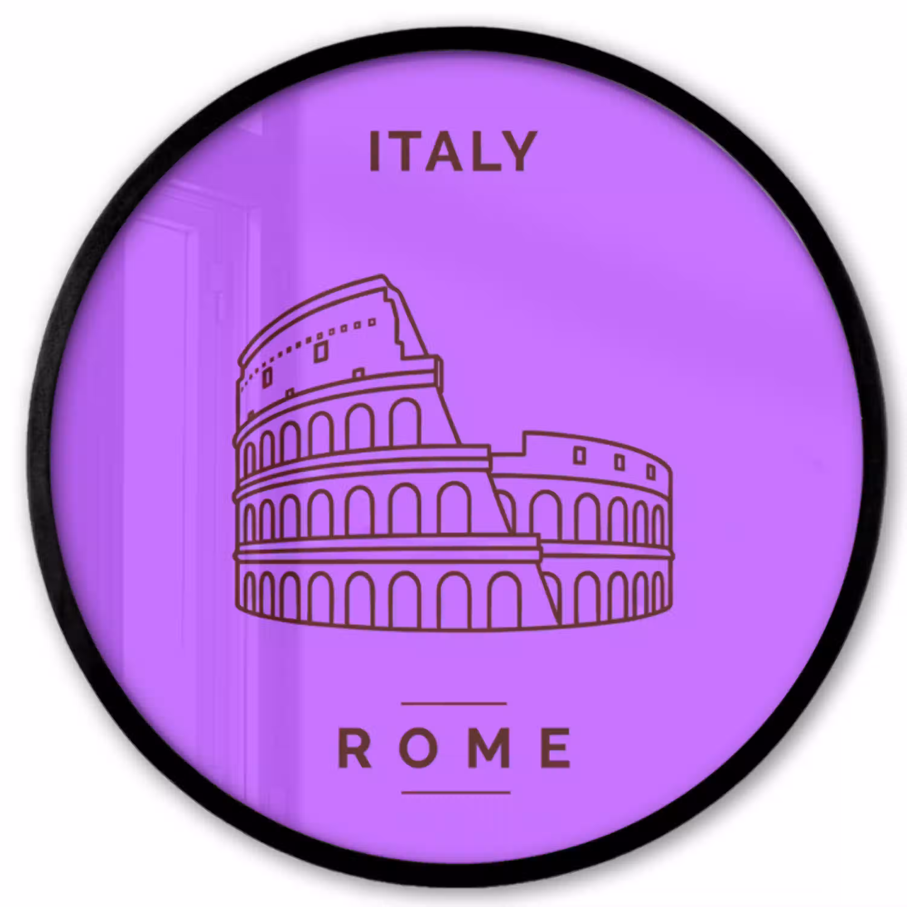 Architectuur - Colosseum - Rome - Minimalistisch - Paars Fotolijst rond zonder passe partout klein -3d