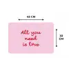 Tekst - Roze - Love - Hart Placemat vinyl groot -specs