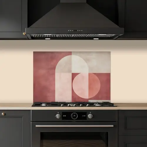 Figuren - Abstract - Roze keuken achterwand spatscherm klein -sfeer1