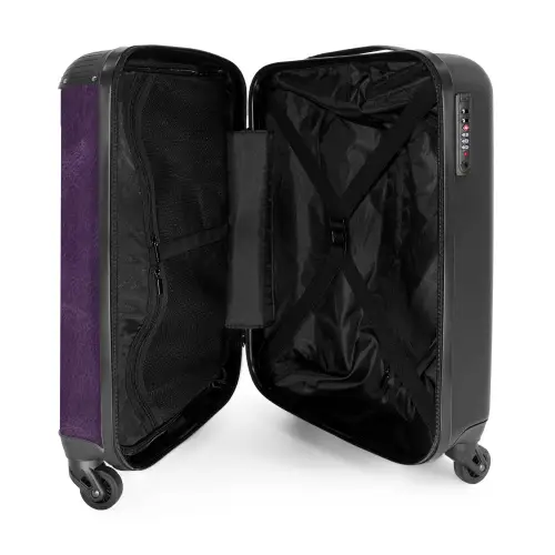 Lederen look aubergine paars NBS - Handbagage koffer - Volwassenen Unisex middel -binnenkant