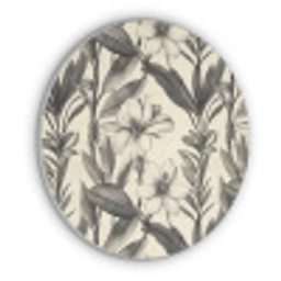 Klassiek - Botanisch - Zwart - Beige Akoestische PET Vilt - Rond klein 838 -3d