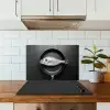 Pan - Vis - Zwart - Wit keuken achterwand spatscherm klein -sfeer2