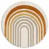 Minimalistisch - Boog - Lijnen - Beige Wandcirkel kunststof plaat 5mm dik klein -3d