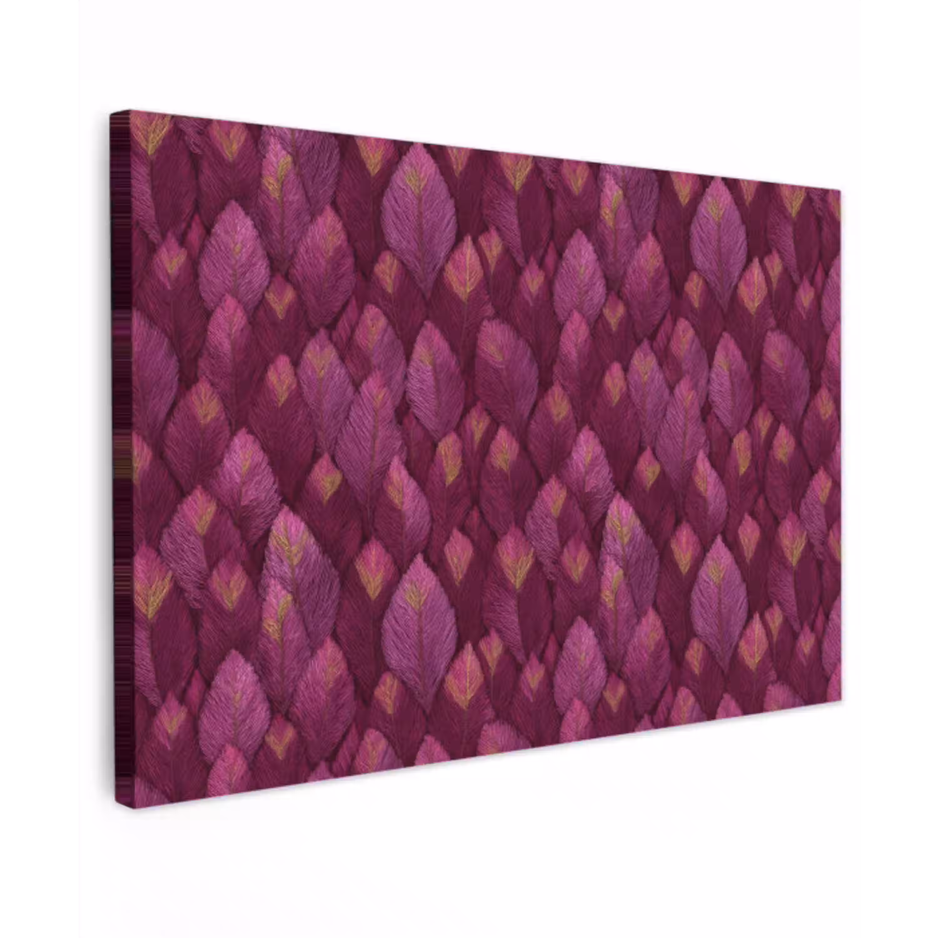 Bladeren - Patroon - Burgundy canvas 2cm klein 34 -z3d