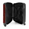 Rode achtergrond met abstracte zwarte lijnen NBS - Handbagage koffer - Kinderen Unisex middel -binnenkant