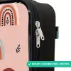 Roze regenbogen patroon Kinderkoffer - Zwart klein -rits_FR