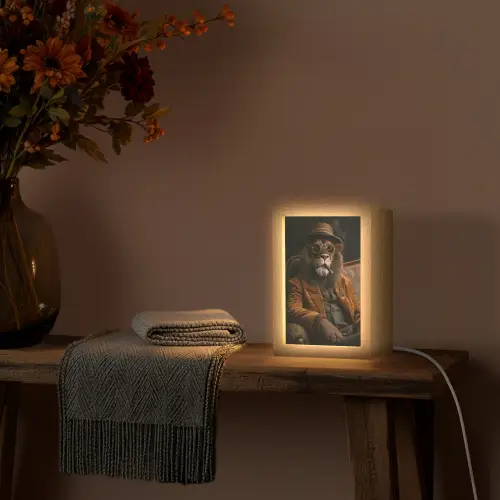 Bril - Leeuw - Bank - Hoed Light Box met kabel (Tafellamp) klein -sfeer4