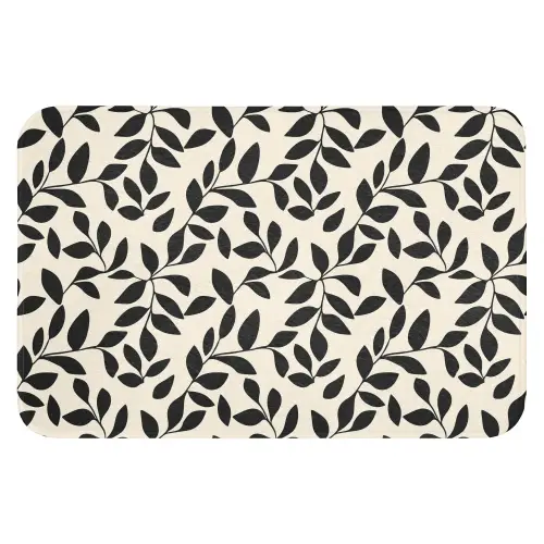 Elegant - Patroon - Zwart - Beige Badmat klein 997 -3d