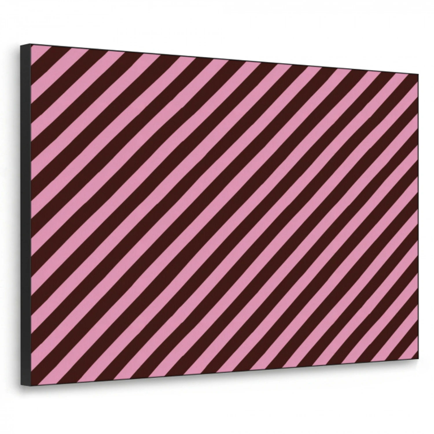 Strepen - Roze - Bruin Textielframe zwart klein 947 -3d
