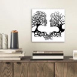 Bomen - Gezicht - Kunst - Abstract aluminium wit klein -sfeer1