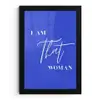 Blauw - I am that woman - Sierlijk - Minimalistisch fotolijst zwart zonder passe partout klein -3d