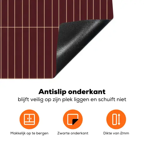 Lijnen - Patroon - Bordeaux Inductie beschermer vinyl 3mm klein 276 -zzzzzzz-td-onderkant