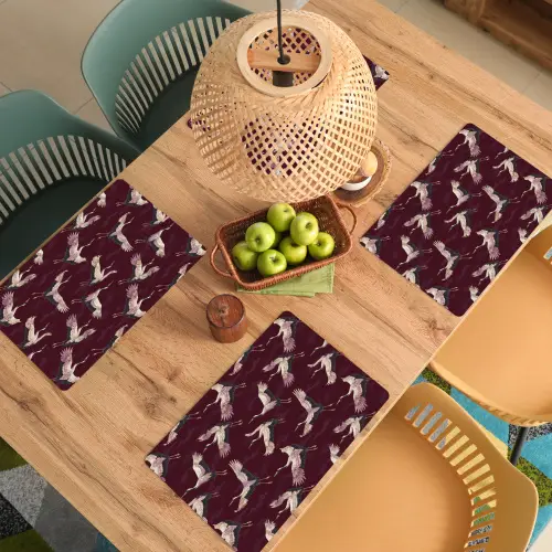 Kraanvogels - Klassiek - Bordeaux Placemat vinyl groot 368 -zzsfeer5_Kitchenyeah-website