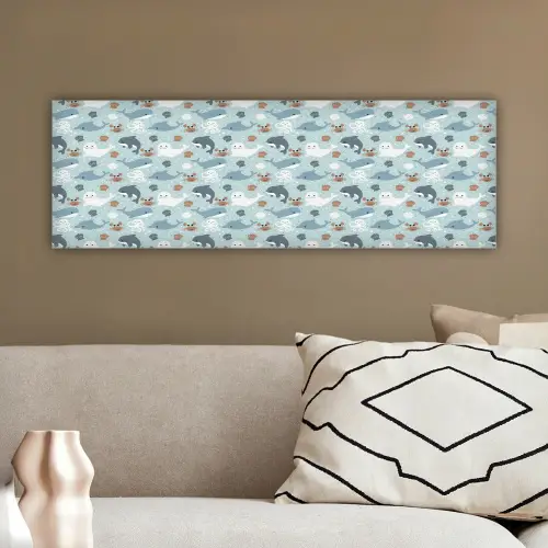 Oceaan - Walvis - Zeehond - Krab canvas 2cm klein 828 -sfeer3