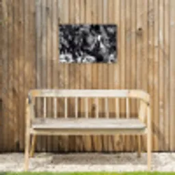 Springen - Paard - Zwart - Wit Tuinposter op houten frame 2 cm dik klein -sfeer4